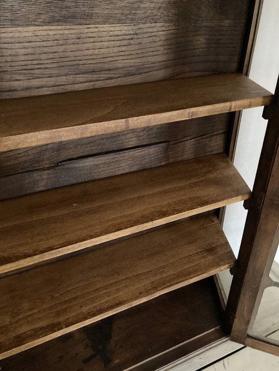 Image 1 of Vitrine murale ancienne en bois