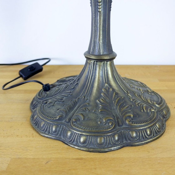 Bronzelampe mit Bleiglas-Schirm – Tischlampen, Copper (photo 5 of 7)