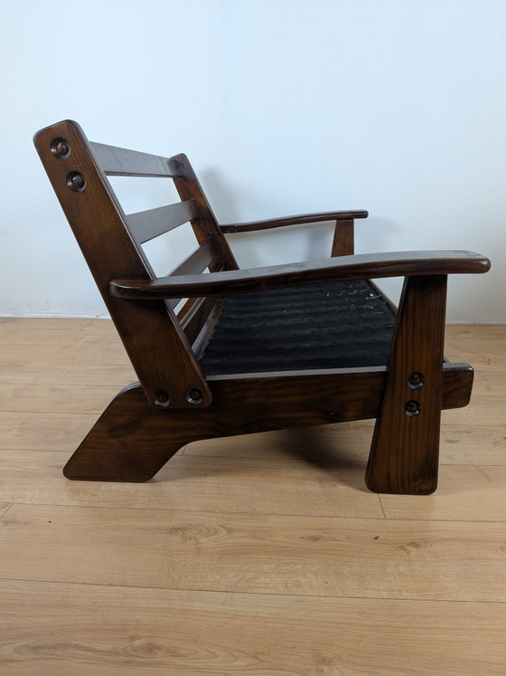 Image 1 of Vintage Gralon Everest / Schote 70 2-Zits Designbank – Massief Hout – Jaren '70