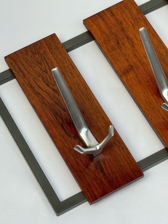 Image 1 of Appendiabiti da parete vintage | Palissandro, legno e cromo | Stile Pasto | Anni '60/'70