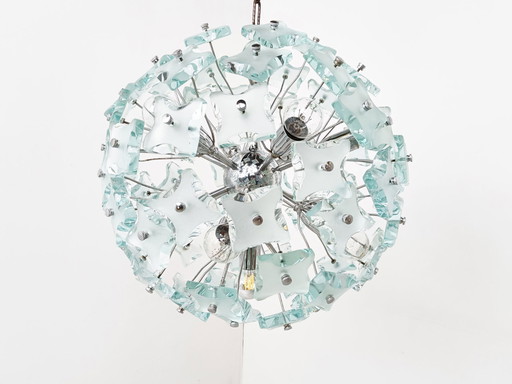 Mid Century Glas-Kronleuchter, 1970er Jahre