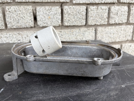 Image 1 of Lampe de bunker EOW en verre martelé de grande taille