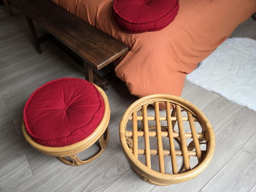 Duo de poufs en rotin – zitzakken, Rattan (photo 2 of 5)