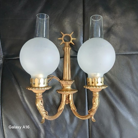 Image 1 of Empire-style gilt bronze double sconce