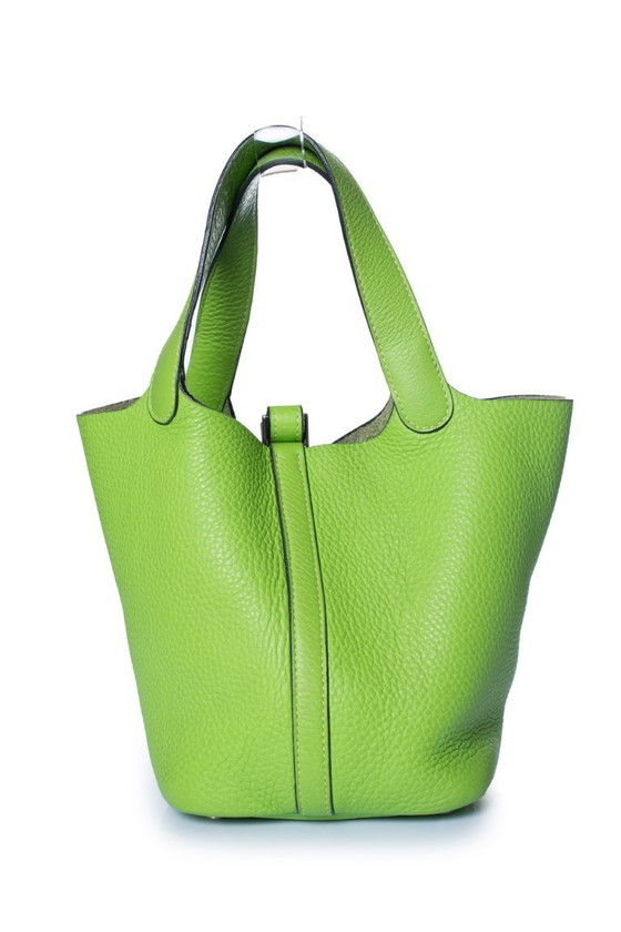 Hermes, een vert cru clémence lederen picotin 18 tas – Hermès, Bucket tassen, Calfskin (photo 3 of 14)