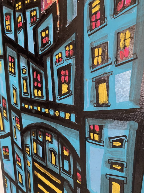 Painting „Stairs to Whom? Mixed Media 75x110cm Neo Expression – Paintings & Drawings, Canvas (photo 3 of 6)