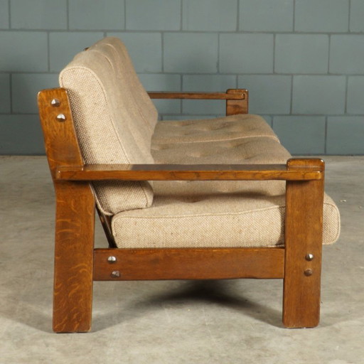 Vintage Scandinavische driezitsbank – in stijl van Asko Finland – jaren 60