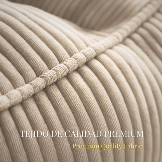 Image 1 of Luxury Living Room Bean Bag Sofa in Premium Corduroy - Designer XXL Bean Bag with Filling Included - Modern Bean Bag Chair
