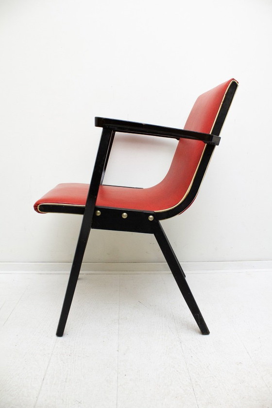 Image 1 of Silla Stako roja de los años 50 de la fábrica de muebles 'De Toekomst'