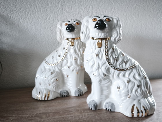 Image 1 of Original Beswick England 1378-3 Staffordshire Dogs – Gold Trim – Excellent Condition