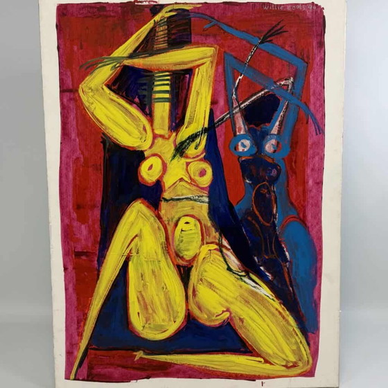 Oil on paper ‘fantasised girlfriends’ by Willie Cools – Paintings & Drawings, Canvas, Abstract (photo 4 of 12)