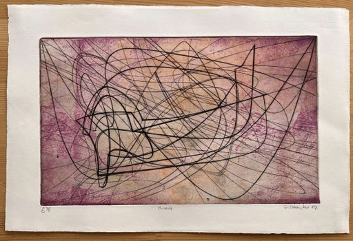 Stanley William Hayter. Inglese, 1901 - 1988. Barche 1957, Incisione. Acquaforte, 2/5