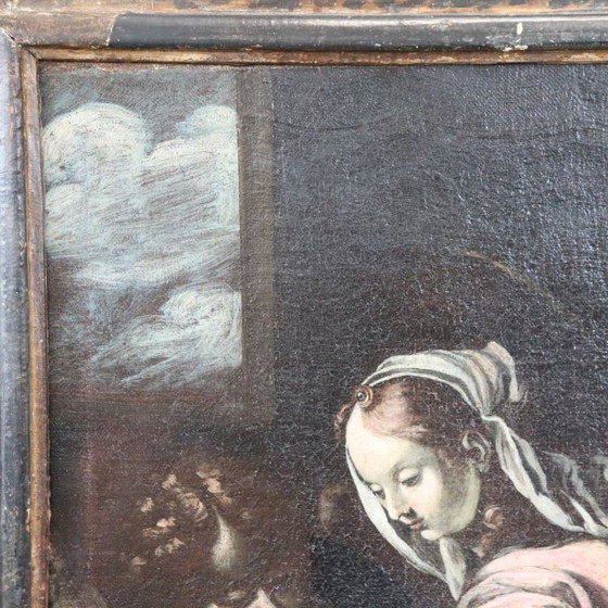 Oil Painting on Canvas, Madonna with Child and Angel Italy 17th Century – Paintings & Drawings (photo 10 of 17)