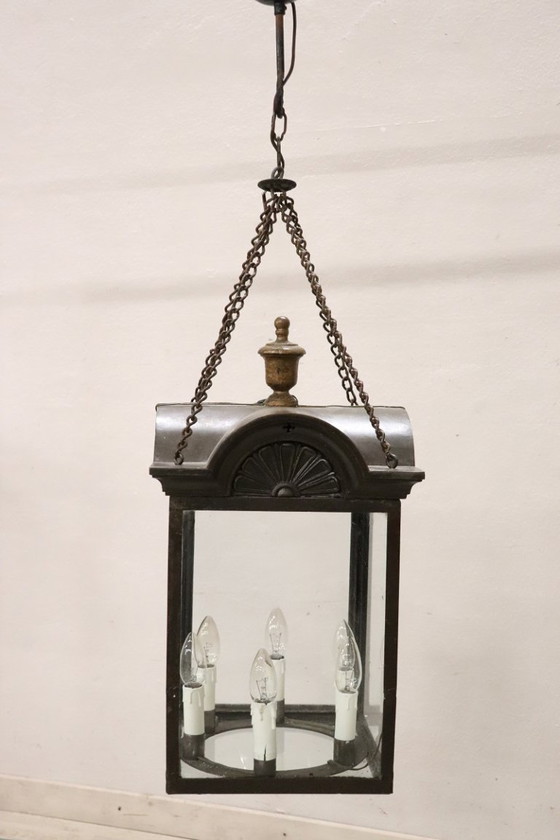 Image 1 of Lanterne en fer et en verre, Italie, début du XXe siècle