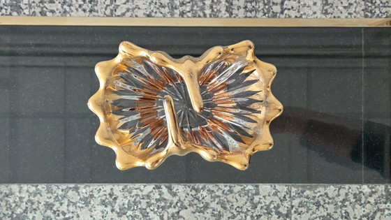 Image 1 of Mid-Century glazen 'splash' schaaltje met 18k bladgoud – Bayel (Jaren 50)