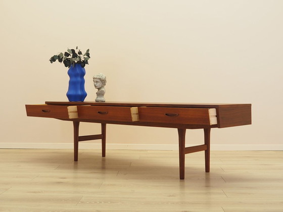 Image 1 of Buffet bas en teck, design danois, années 1960, fabriqué au Danemark