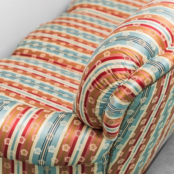 Image 1 of DIVANO 3 POSTI VINTAGE TESSUTO A RIGHE VEELKLEUR E LEGNO ANNI '50 VINTAGE MODERNARIATO