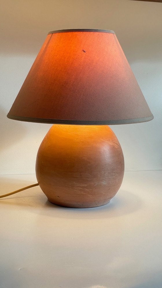 Vintage handgemaakte terracotta lamp – Tafellampen, Textile (photo 12 of 21)