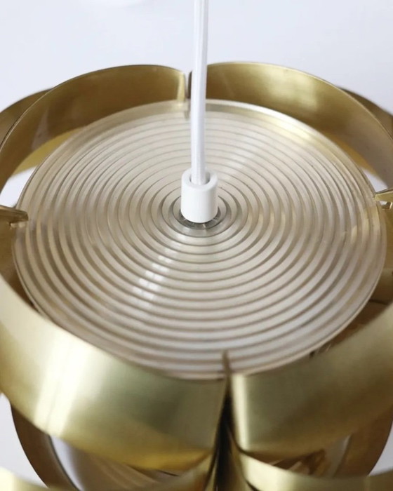 Image 1 of Vintage brass bowl lamp pendant lamp Danish design unique