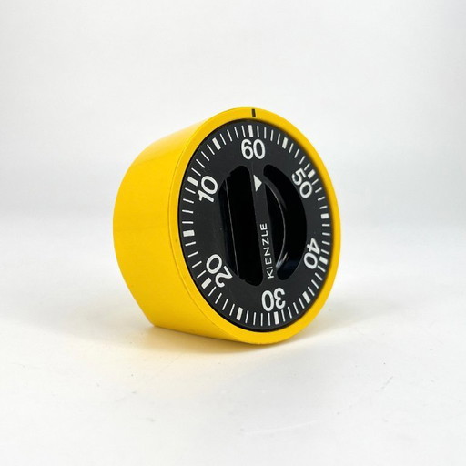 Vintage Kienzle eierwekker van 60 minuten | Geel en zwart | Ruimtevaarttijdperk / Mid-Century | Duitsland