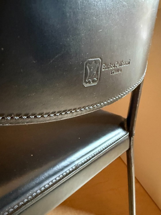 Enrico Pelizzoni Vintage Leather Chairs — Set of 4 – Dining chairs (photo 4 of 5)