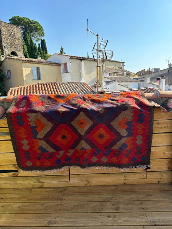 Image 1 of Multicolored handmade kilim rug. Türkiye, 1970s