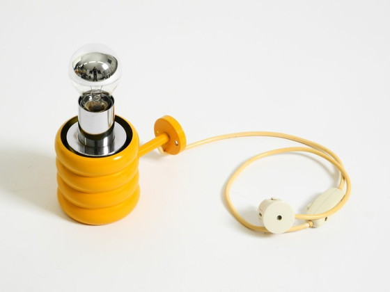 Image 1 of Very rare original 1960s Space Age "Bulb" wall lamp by Ingo Maurer in yellow with a clear glass shade