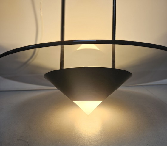 Vintage Space Age UFO Pendant Lamp 80s Postmodern – Massive, Ceiling lights, Metal, Glass (photo 4 of 12)