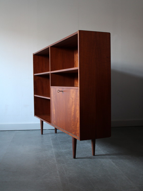 Image 1 of Libreria vintage danese con ribalta in teak