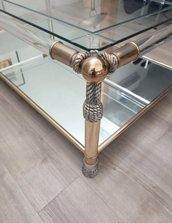 Grote sculpturale Salontafel van Muebles Curvasa jaren 70 – Brass, Plexiglass (photo 6 of 6)