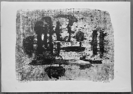 Image 1 of Zeefdruk Wim Motz - Nacht over Japan