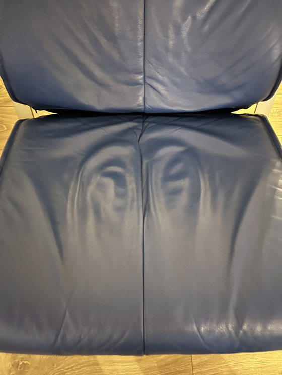 Image 1 of Poltrona relax - blu scuro - vera pelle - regolabile - girevole - design moderno - Kebe - scandinavo