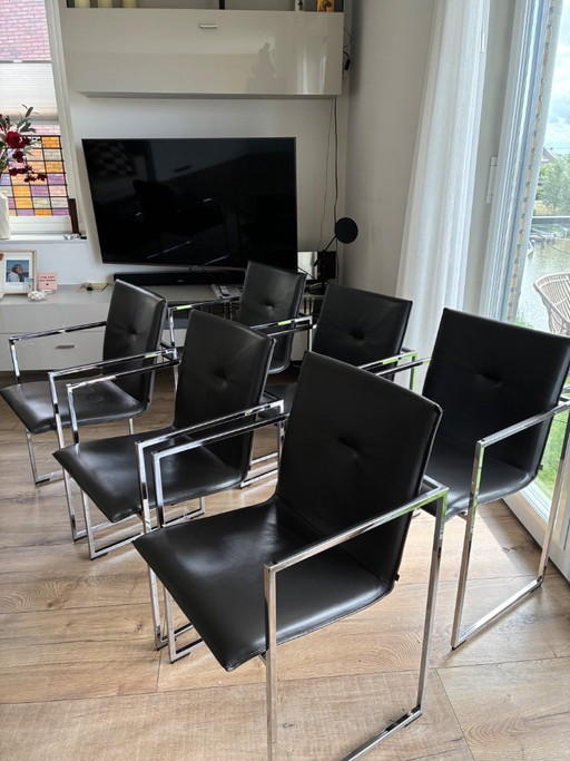 6 Arco Eetkamerstoelen – Calfskin