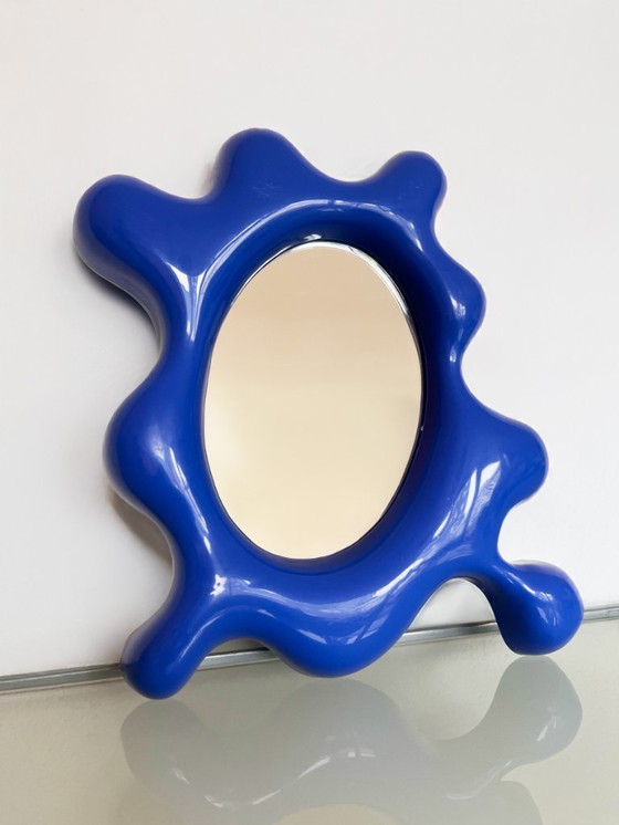 Image 1 of Vintage IKEA blauwe Tunga wandspiegel (1996)