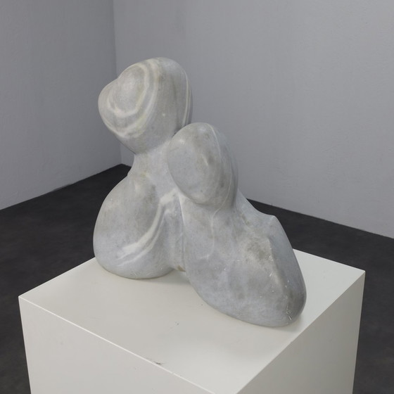 Image 1 of Mother and child - Marble sculpture by Mario Orsogna