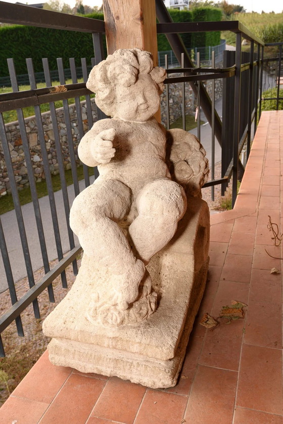Late 19th Century Italian Carved Stone Putto – Sculpture, Vintage (photo 5 of 39)