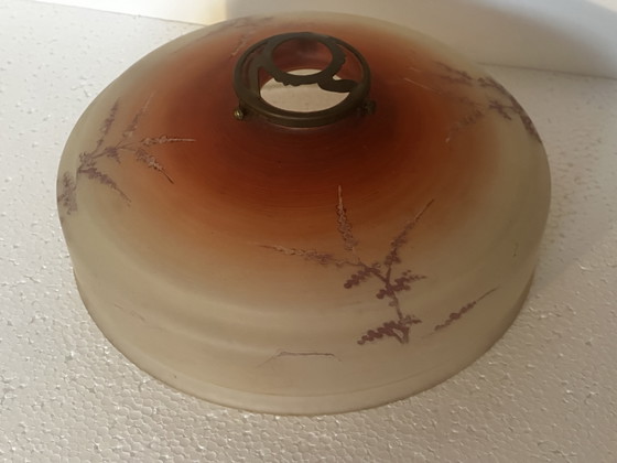 Image 1 of Plafonnier Vintage en Verre Sablé - Années 50