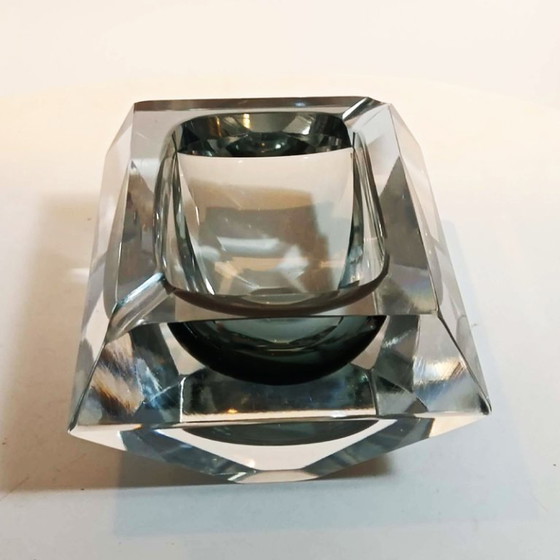 Image 1 of Cendrier ou vide-poches rectangulaire à multiples facettes en verre de Murano, années 1960, par Flavio Poli pour Seguso. Fabriqu