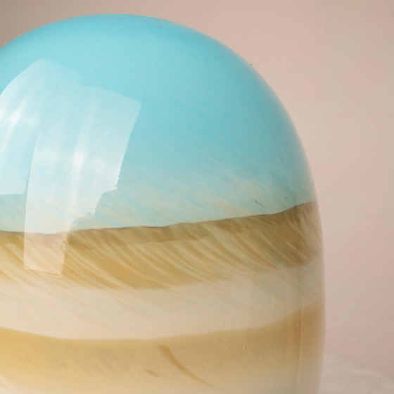 Vase en verre de Murano italien vintage Mid Century Aqua Bleu & Ivoire – Murano Glass, Mid Century Modern (photo 11 of 13)