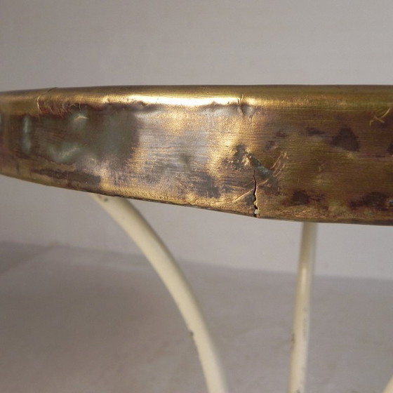 Table de bistrot avec plateau en marbre et bordure en laiton, début du XXe siècle – Tables de salle à manger (photo 18 of 20)