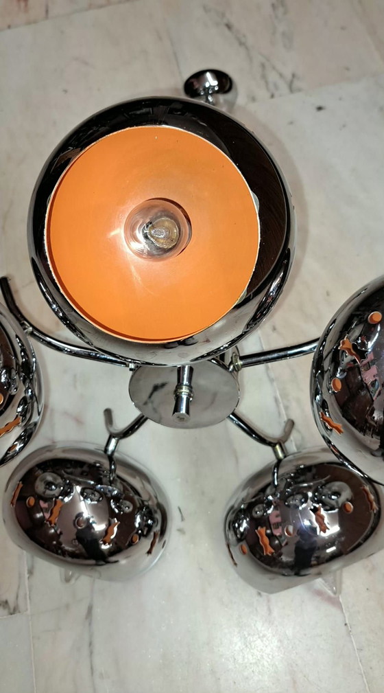Lámpara de techo SPACE AGE, Iluminación, Metal, Cromo, Naranja (foto 10 de 12)