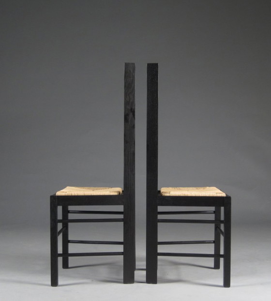 2 Chaises, Reproduction, Ladderback Chair, Charles Rennie Mackintosh, Neuf – Fauteuils, Wood, Textile (photo 4 of 5)