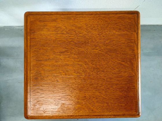 Image 1 of Set di 2 tavolini laterali in rovere, tavolino per piante, tavolino da caffè