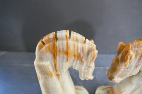 Fermalibri Art Déco in onice/marmo a forma di testa di cavallo – Oggetti decorativi, Marble, Stone (photo 7 of 11)