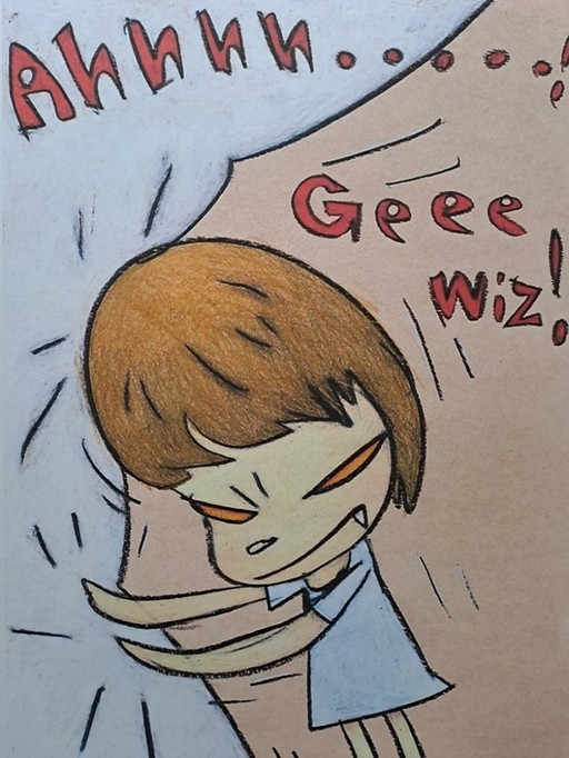 Dopo Nara Yoshitomo, Ahhhh ,, ! Geee Wiz!, anni '90, litografia in edizione limitata