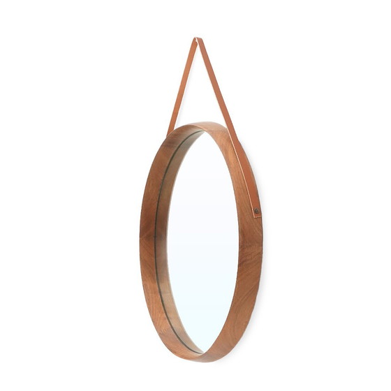 Image 1 of Round mirror with teak frame, 1960s