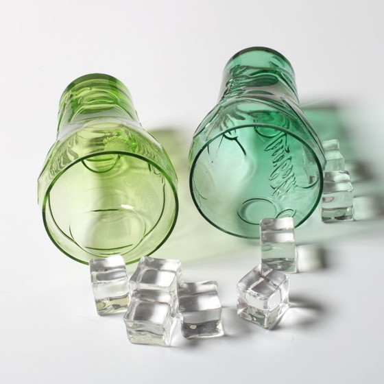 Image 1 of Set van 2 vintage Luminarc Coca-Cola glazen / Groen en limoengroen McDonald's