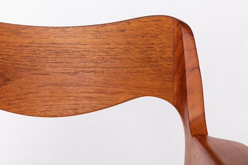 Niels Otto Møller Model 55 Armchair – Danish Teak Dining Chair with New Paper Cord Seat, 1960s Mid Century Modern
