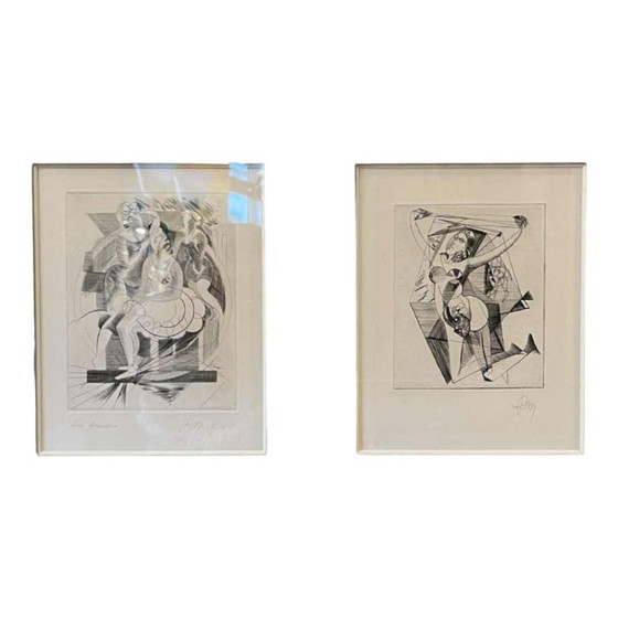 René Mels (Meulemans), Compositions, Gravures, 1945, Lot de 2 – Tirages d'art (photo 2 of 13)