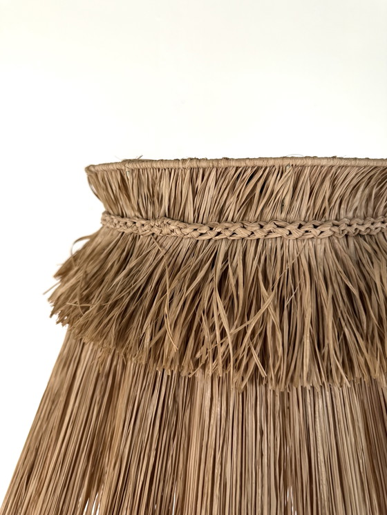 Image 1 of Lampada da terra vintage con paralume in rafia, anni '60